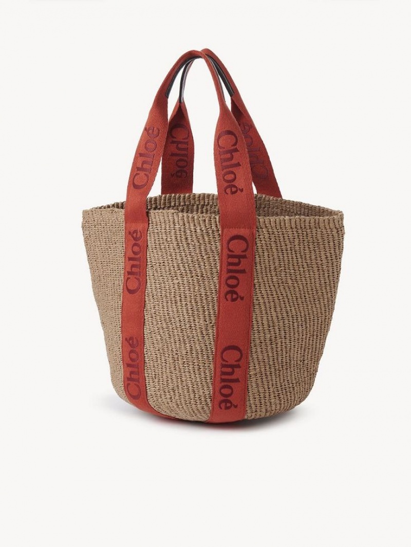 Chloe Large Woody Baskets Orange Orange | CHE-SR13646