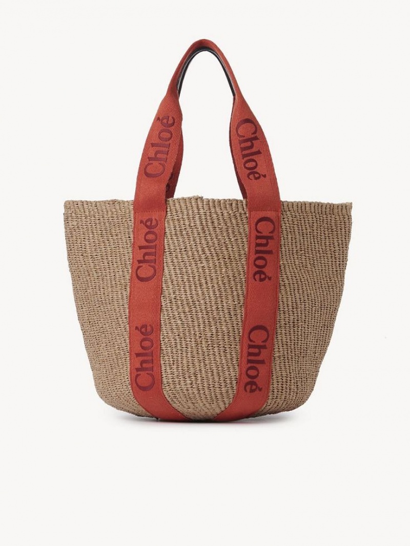 Chloe Large Woody Baskets Orange Orange | CHE-SR13646