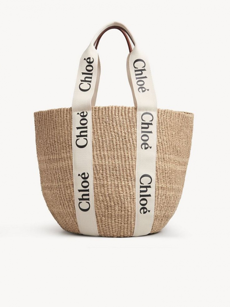 Chloe Large Woody Baskets Weiß | CHE-SR13658