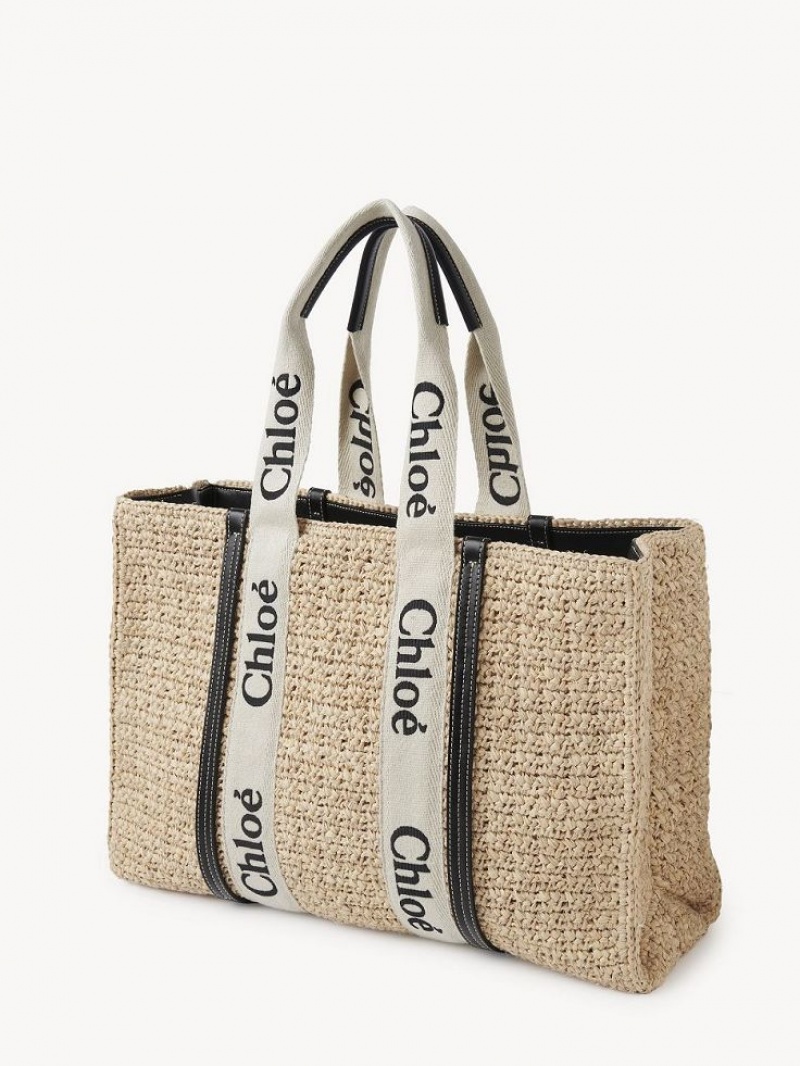 Chloe Large Woody Tote Baskets Braun | CHE-SR13649