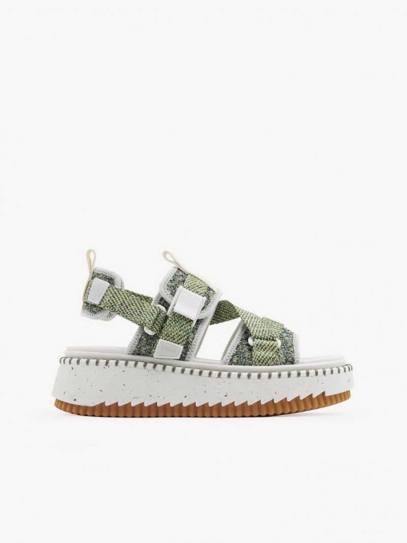 Chloe Lilli Flache Sandalen Grün | CHE-SR14176