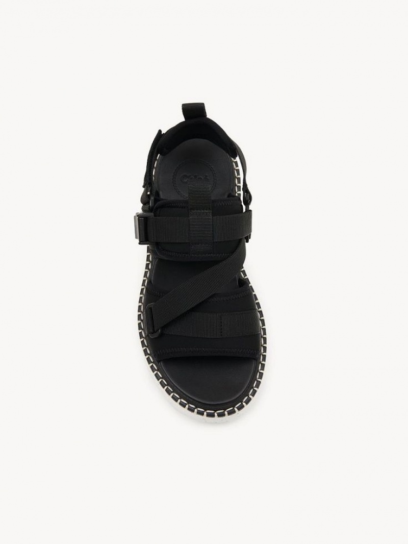 Chloe Lilli Flache Sandalen Schwarz | CHE-SR14170