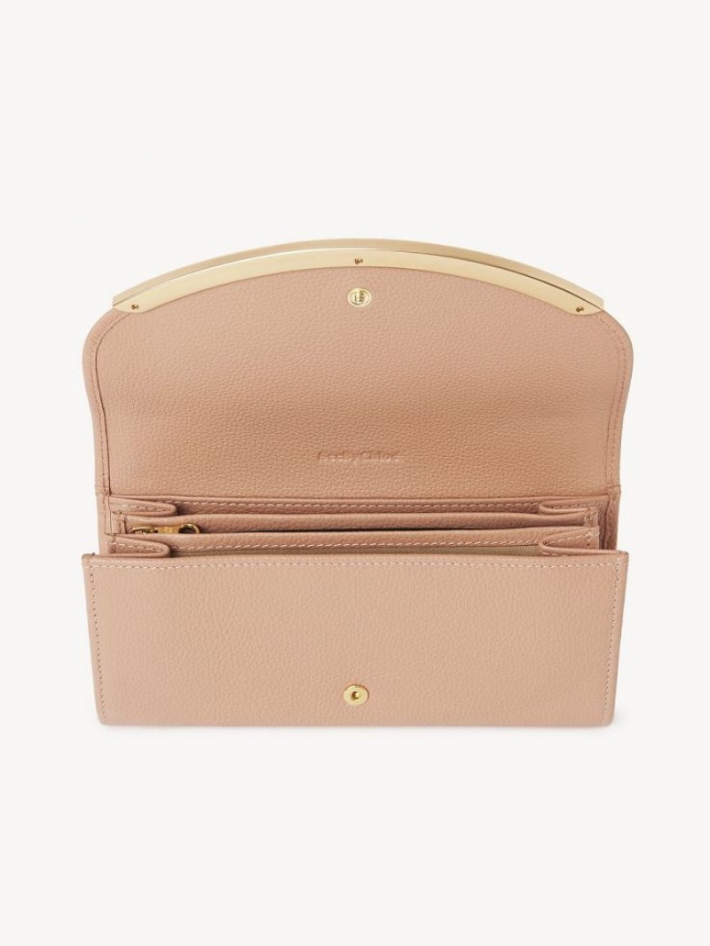 Chloe Lizzie Große Geldbörse Kaffee Rosa | CHE-SR14916