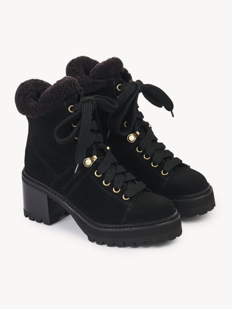 Chloe Maeliss Absatz Stiefeletten Schwarz | CHE-SR14861