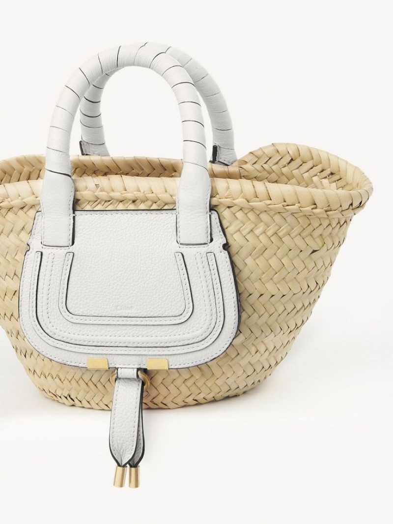 Chloe Marcie Basket Mini Taschen Weiß | CHE-SR13662