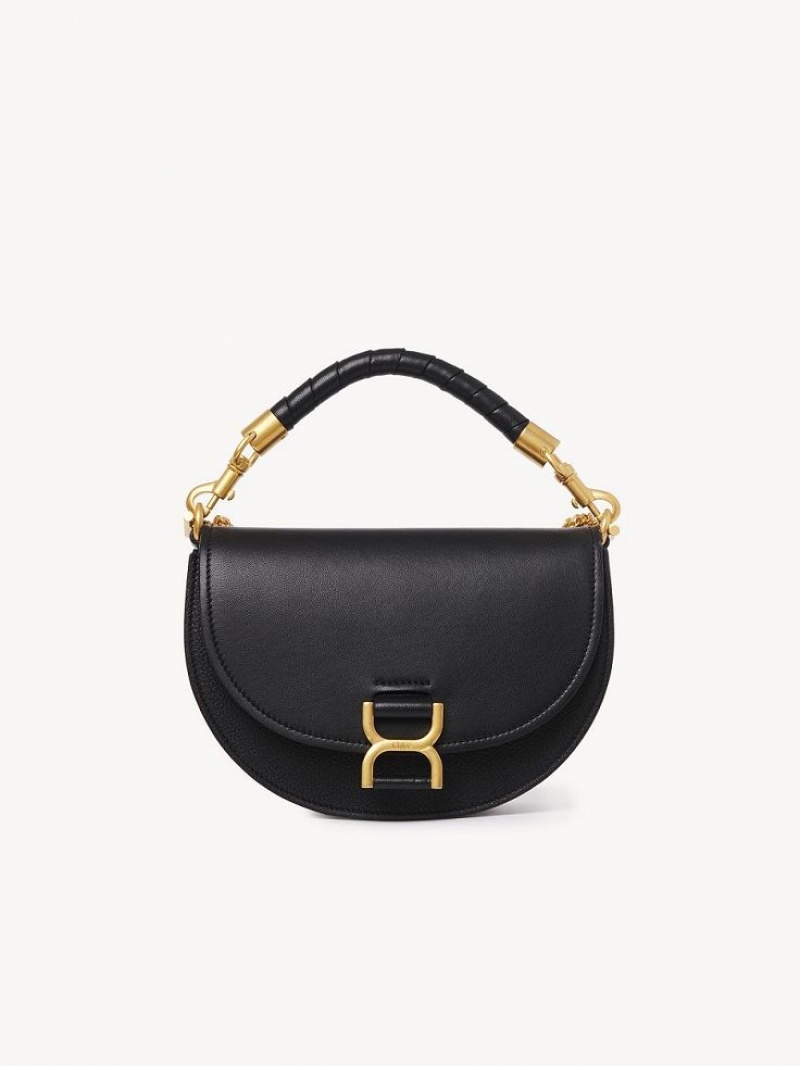 Chloe Marcie Chain Flap Crossbody Taschen Schwarz | CHE-SR13591