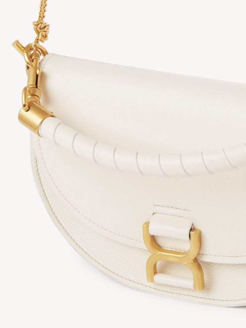 Chloe Marcie Chain Flap Crossbody Taschen Weiß | CHE-SR13619