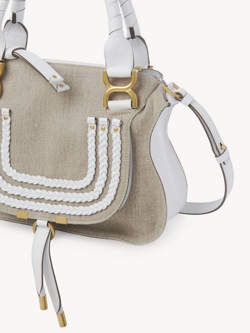 Chloe Marcie Small Double Carry Crossbody Taschen Weiß | CHE-SR13595