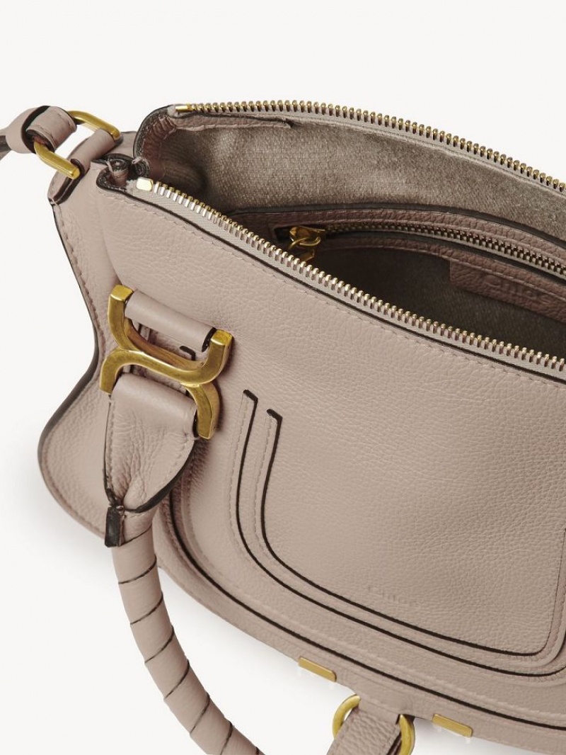 Chloe Marcie Small Double Carry Crossbody Taschen Beige | CHE-SR13621