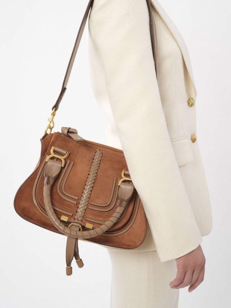 Chloe Marcie Small Double Carry Schultertaschen Braun | CHE-SR13440