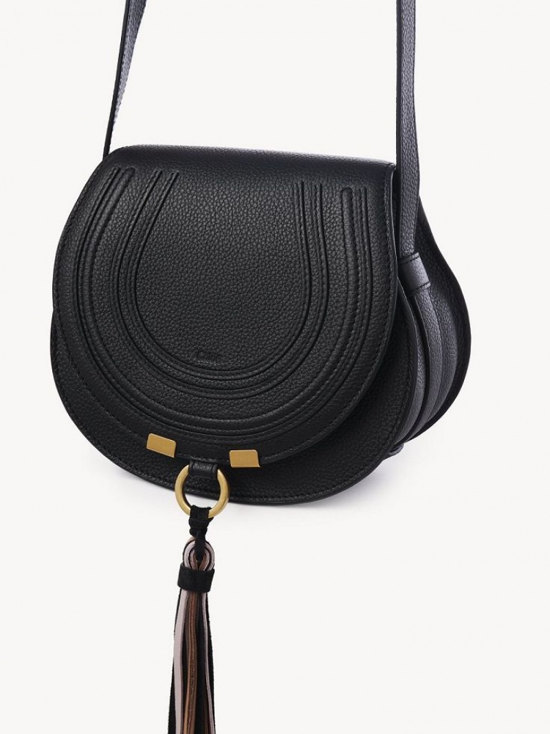 Chloe Marcie Small Saddle Mini Taschen Schwarz | CHE-SR13663