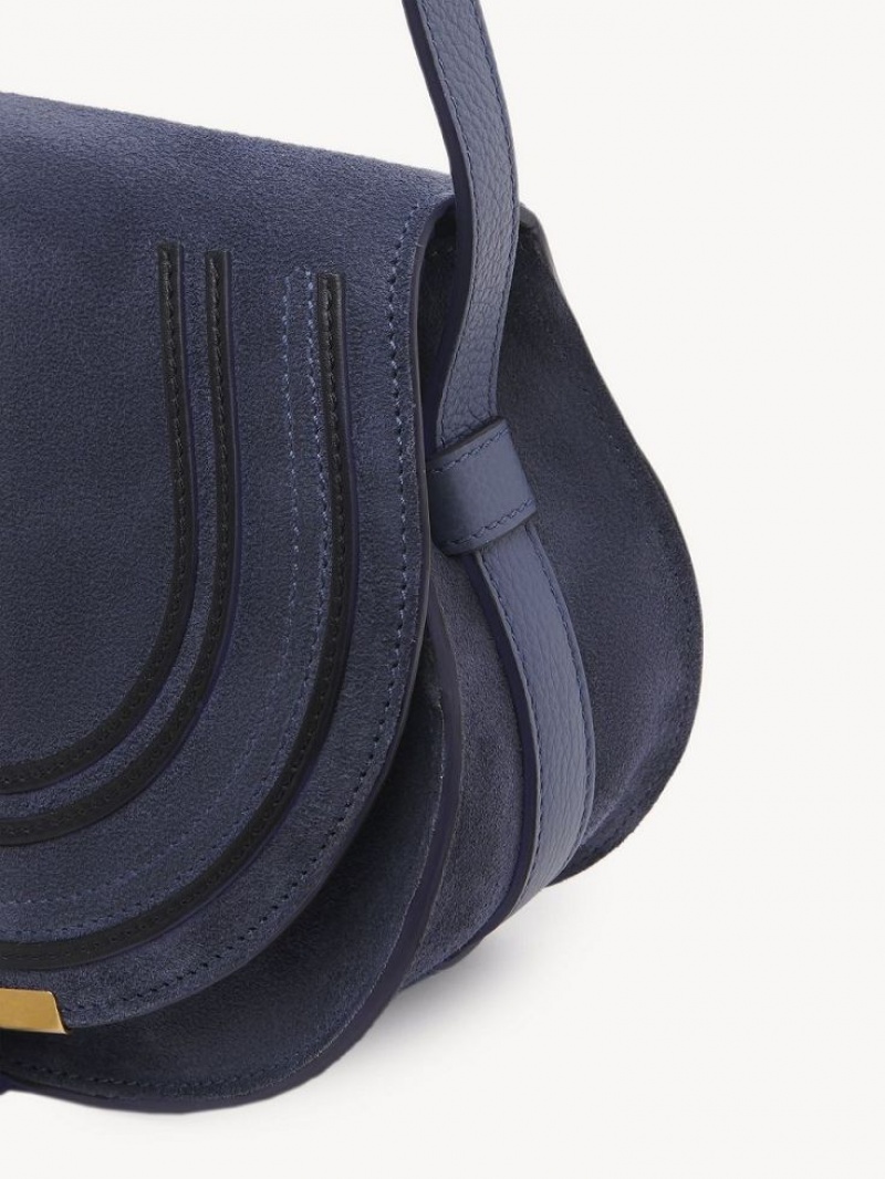 Chloe Marcie Small Saddle Mini Taschen Tiefesgrau Navy | CHE-SR13685