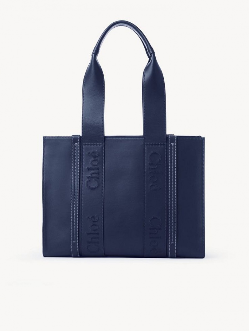 Chloe Medium Woody Tragetaschen Blau | CHE-SR13395