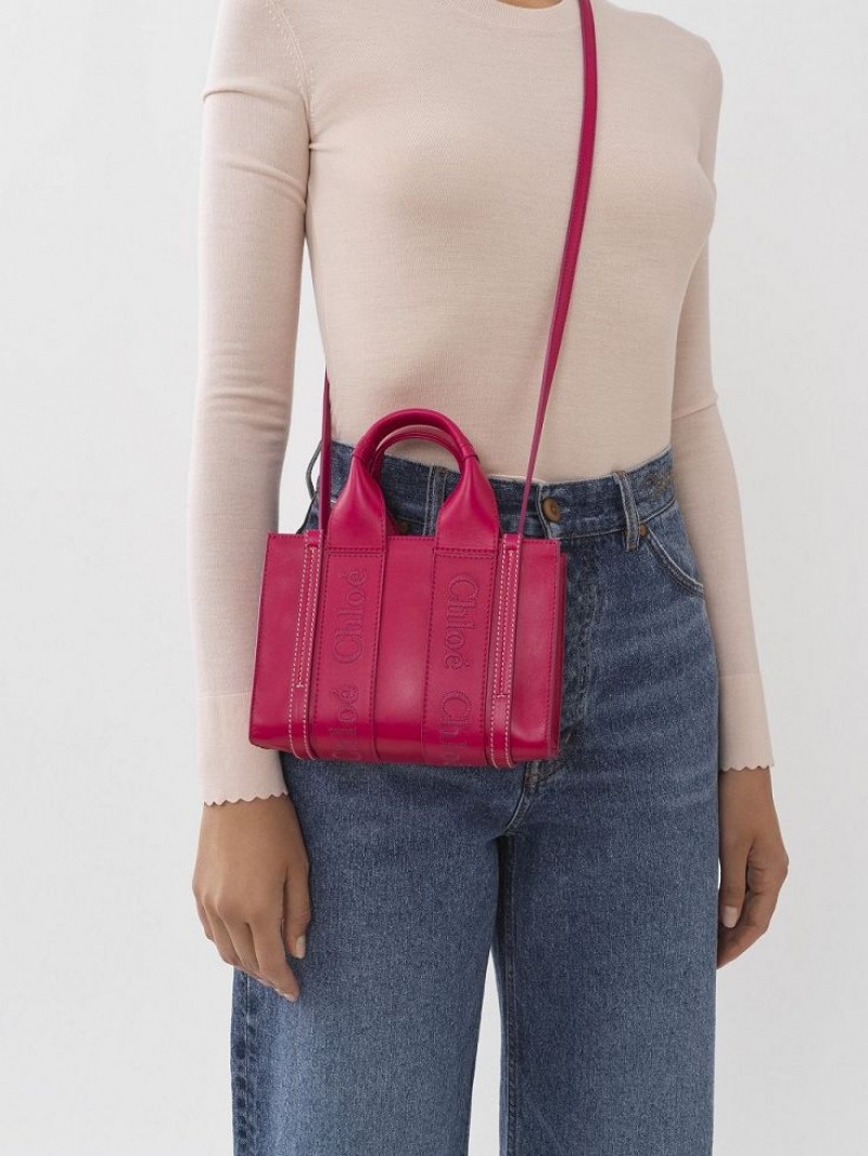 Chloe Mini Woody Crossbody Taschen Rosa | CHE-SR13549