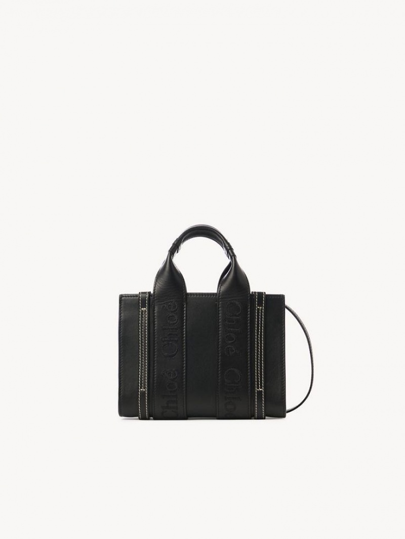 Chloe Mini Woody Crossbody Taschen Schwarz | CHE-SR13560