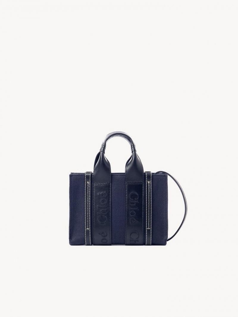 Chloe Mini Woody Crossbody Taschen Tiefesblau | CHE-SR13548