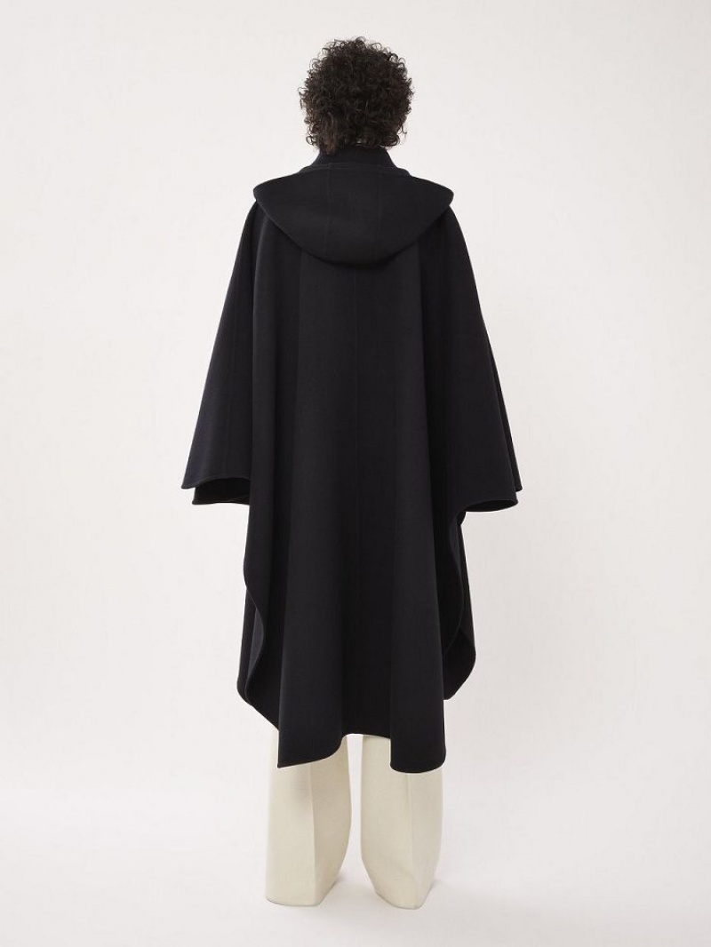 Chloe Mit Kapuze Cape Mäntel Schwarz | CHE-SR13820