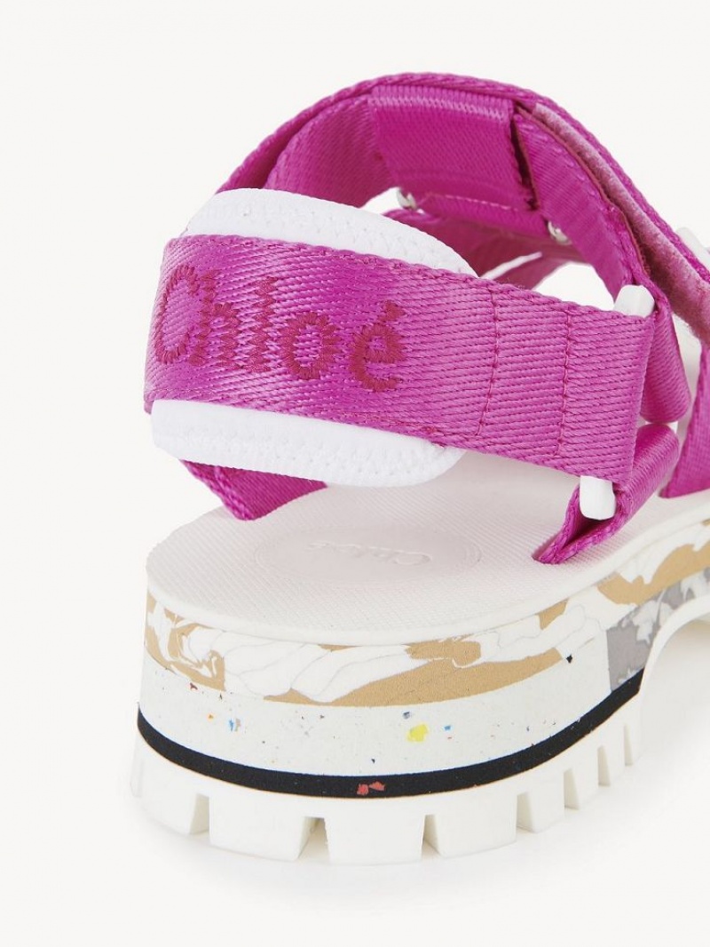 Chloe Nikie Active Flache Sandalen Rosa | CHE-SR14177