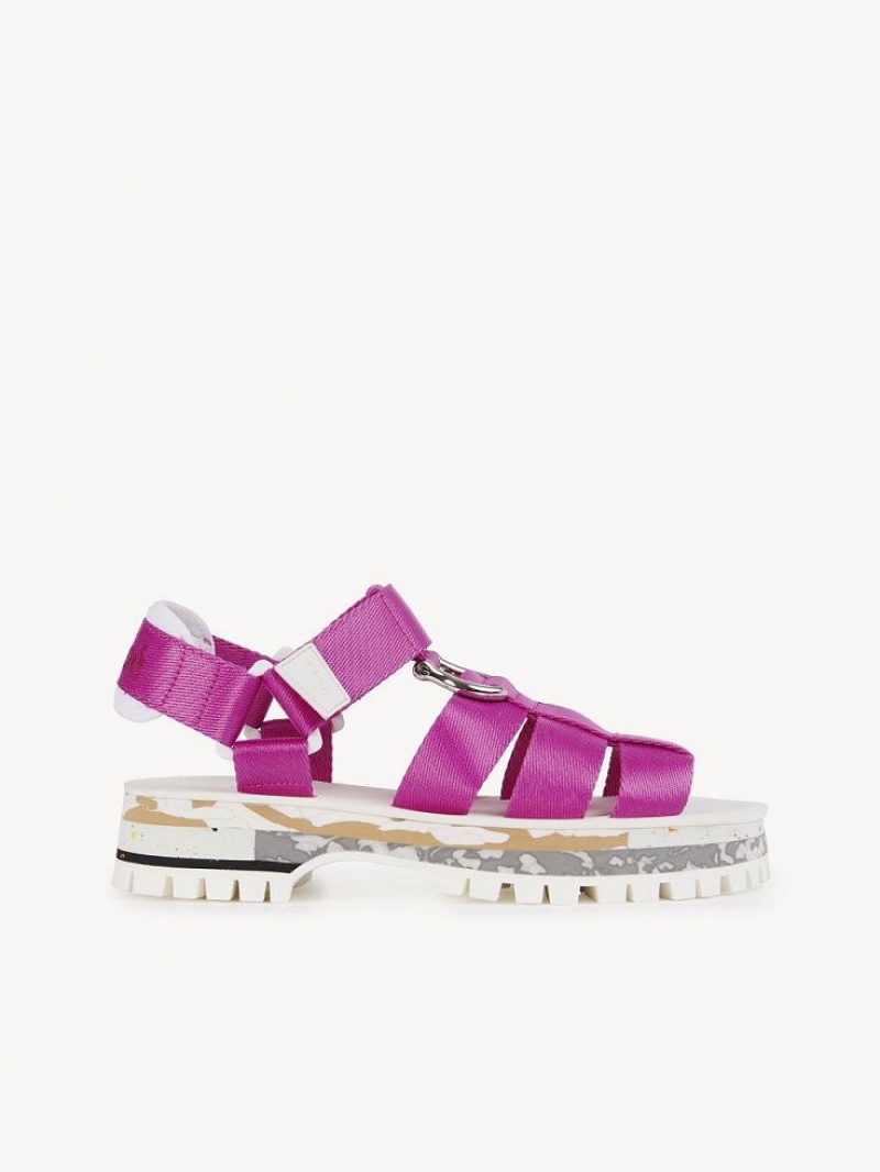 Chloe Nikie Active Flache Sandalen Rosa | CHE-SR14177