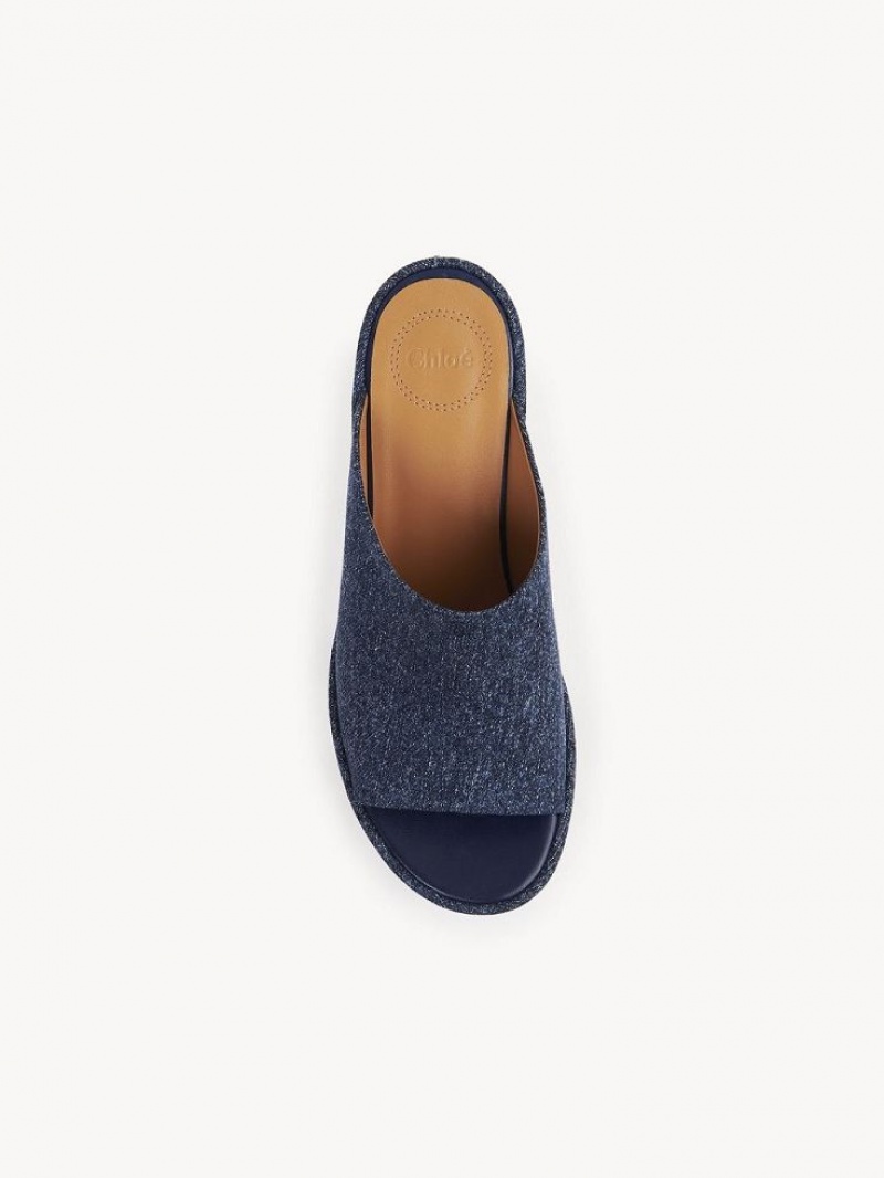 Chloe Oli Plattform Mule Blau | CHE-SR14134