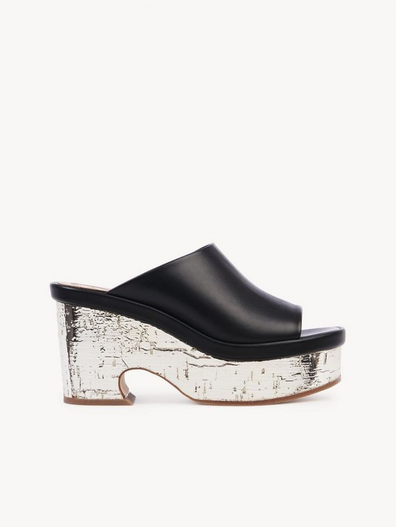 Chloe Oli Plattform Mule Schwarz | CHE-SR14156