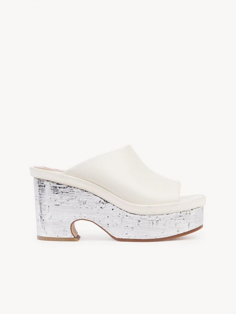 Chloe Oli Plattform Mule Weiß | CHE-SR14155