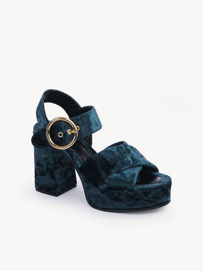 Chloe Orla Plattform Sandalen Grün | CHE-SR14808