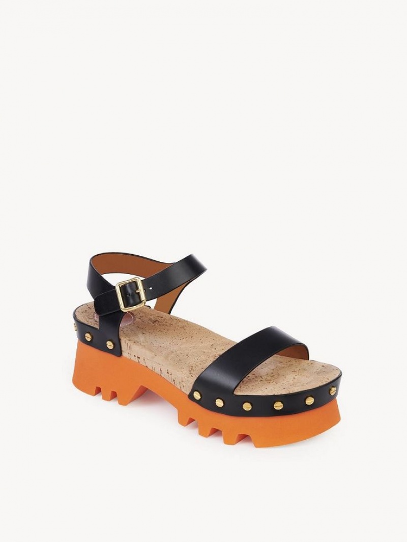 Chloe Owena Plattform Sandalen Schwarz | CHE-SR14152