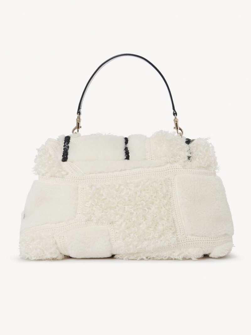 Chloe Penelope Large Soft Schultertaschen Weiß | CHE-SR13442