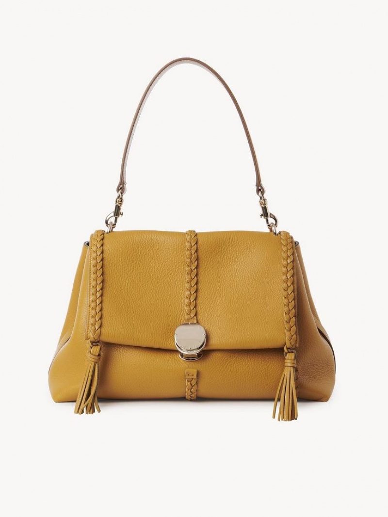 Chloe Penelope Medium Soft Schultertaschen Gold | CHE-SR13444