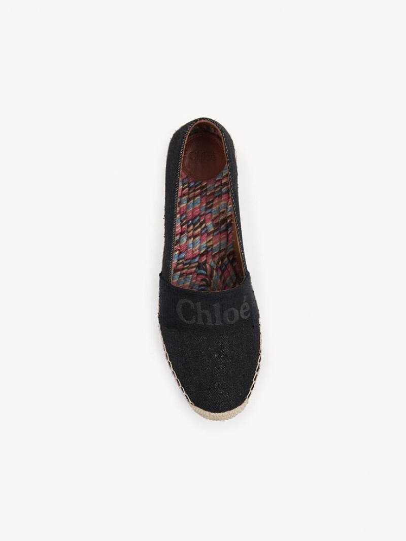 Chloe Piia Flache Espadrilles Schwarz | CHE-SR14144