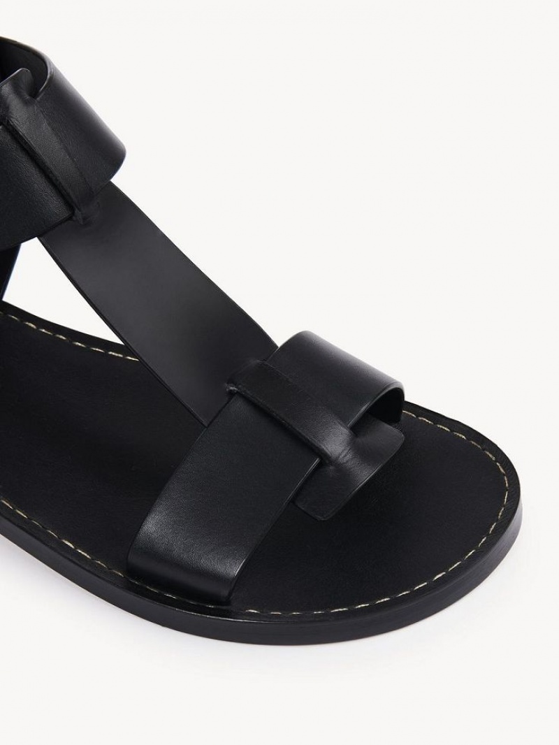 Chloe Rebecca Flache Sandalen Schwarz | CHE-SR14142