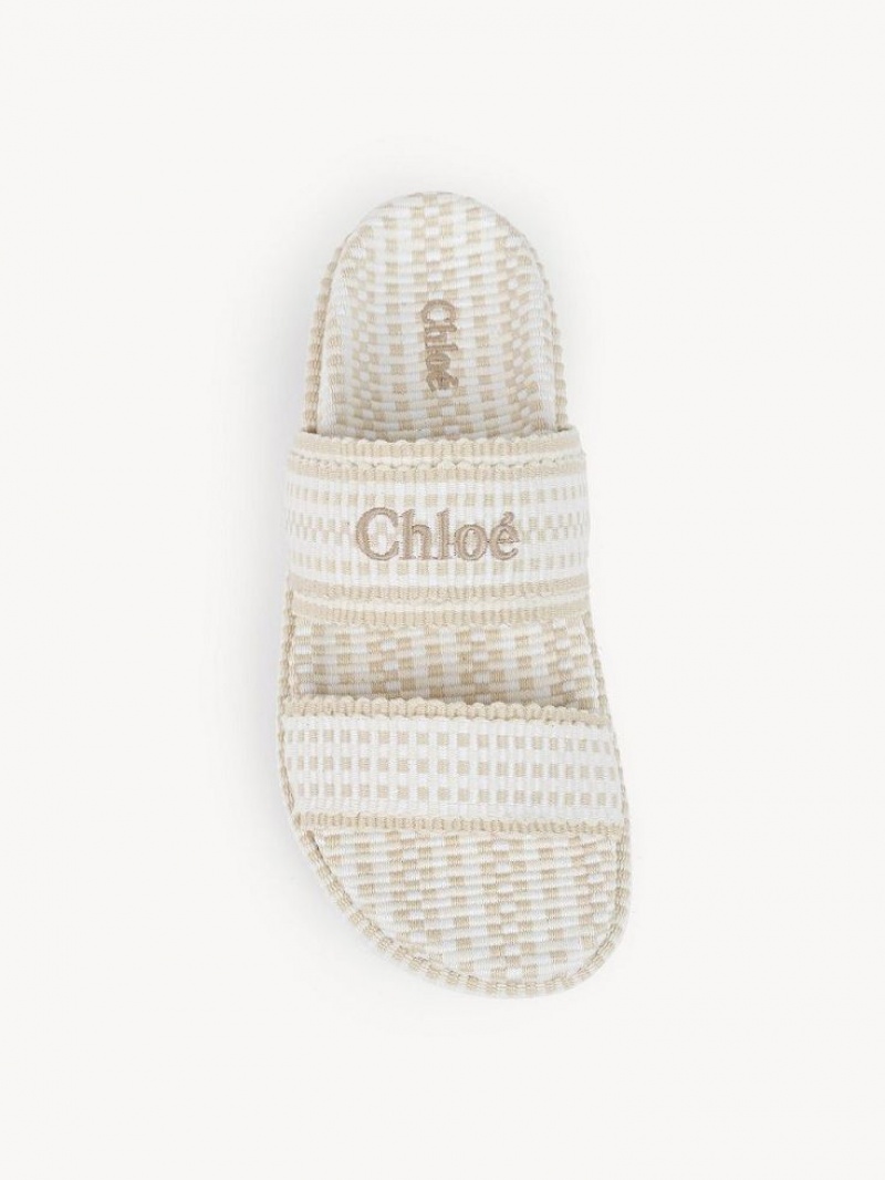 Chloe Rori Flache Mule Weiß | CHE-SR14136