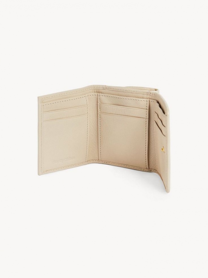 Chloe Saddie Medium Tri-fold Kleine Geldbörse Beige | CHE-SR14903