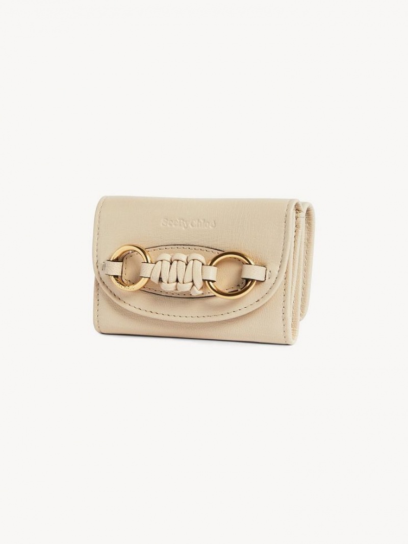 Chloe Saddie Medium Tri-fold Kleine Geldbörse Beige | CHE-SR14903