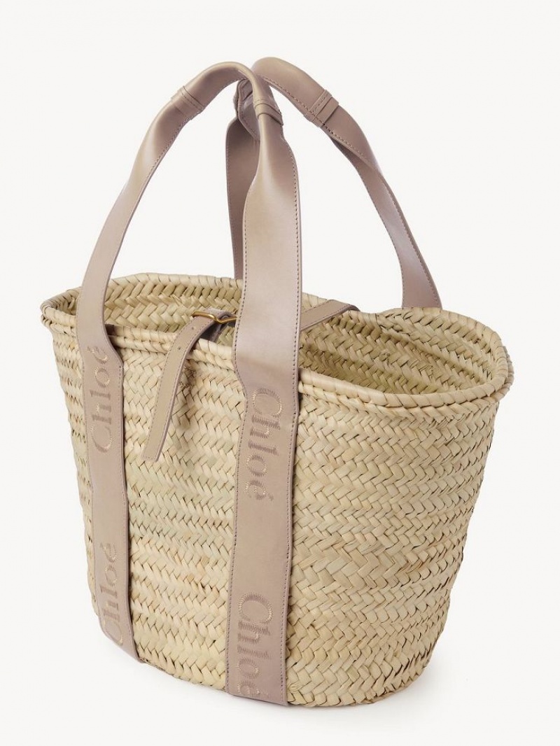 Chloe Sense Medium Basket Tragetaschen Beige | CHE-SR13382