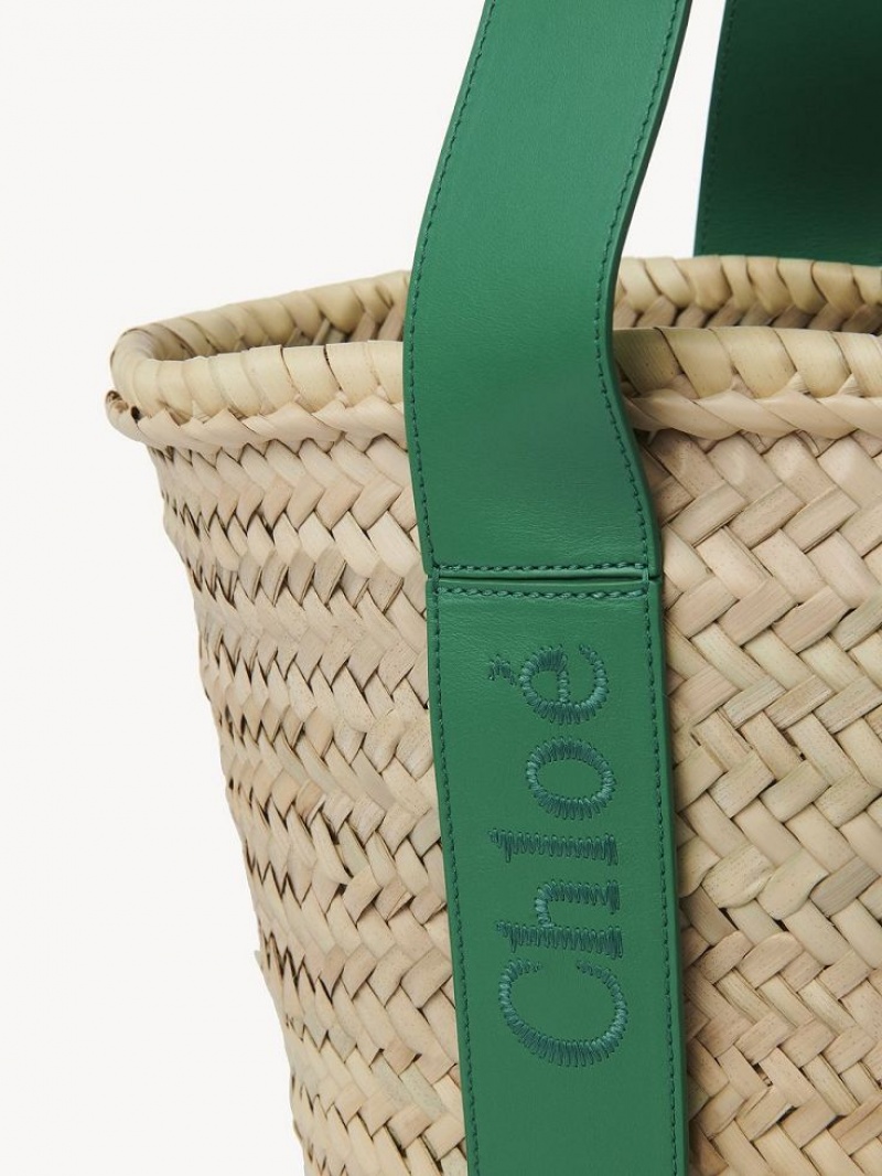 Chloe Sense Medium Basket Tragetaschen Grün | CHE-SR13297