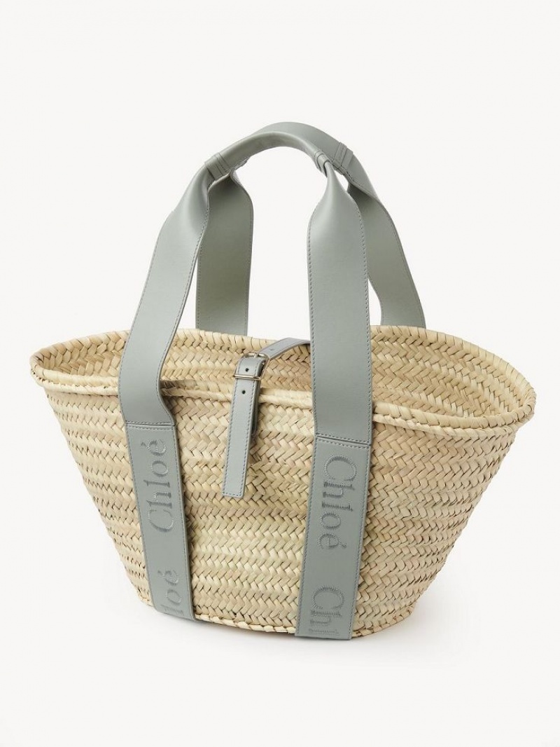 Chloe Sense Medium Basket Tragetaschen Grün | CHE-SR13383