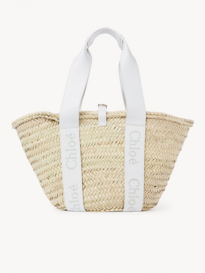 Chloe Sense Medium Basket Tragetaschen Weiß | CHE-SR13381