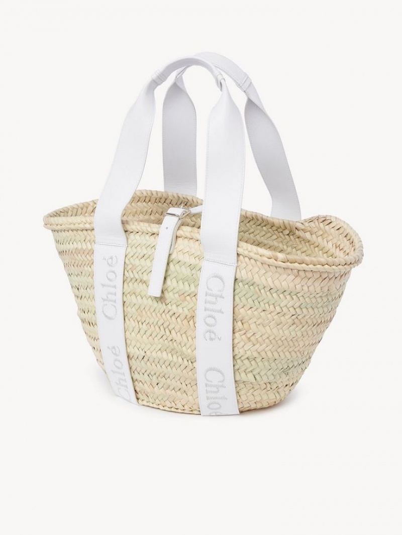 Chloe Sense Medium Basket Tragetaschen Weiß | CHE-SR13381