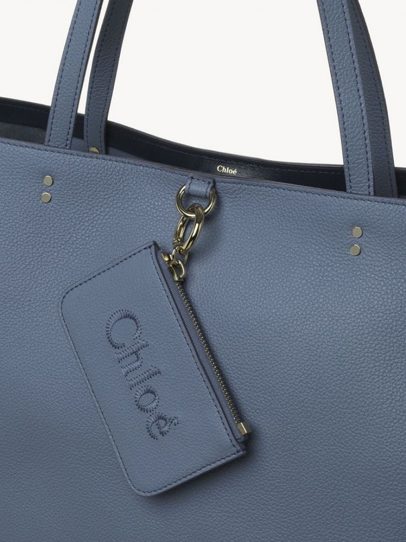 Chloe Sense Medium East-west Schultertaschen Tiefesblau | CHE-SR13454