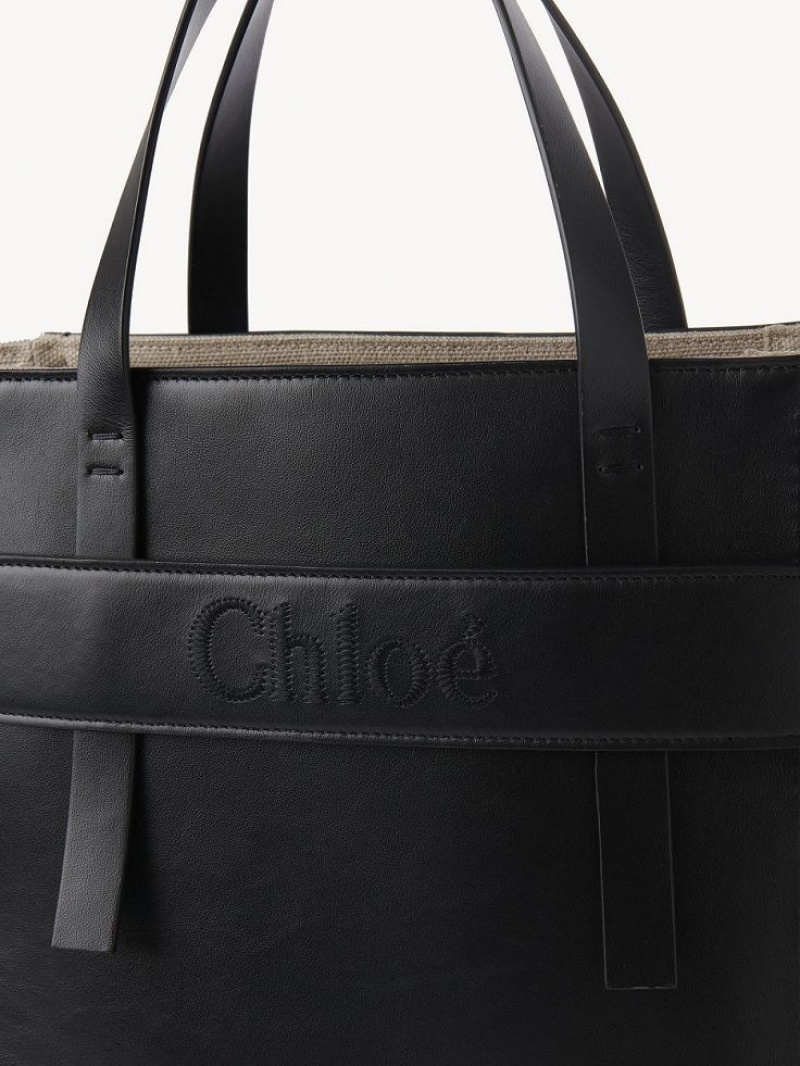 Chloe Sense Medium Schultertaschen Schwarz | CHE-SR13423