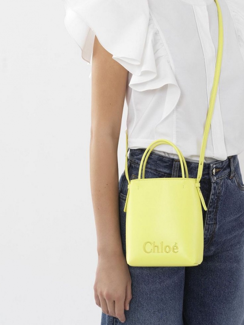 Chloe Sense Micro Schultertaschen Gelb | CHE-SR13408