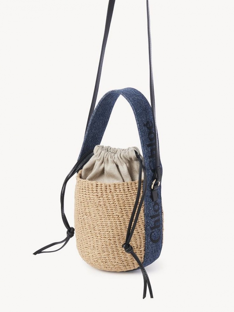 Chloe Small Woody Basket Crossbody Taschen Blau | CHE-SR13608