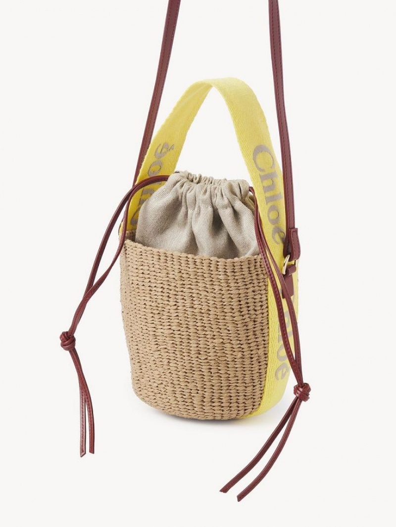 Chloe Small Woody Baskets Gelb Beige | CHE-SR13644