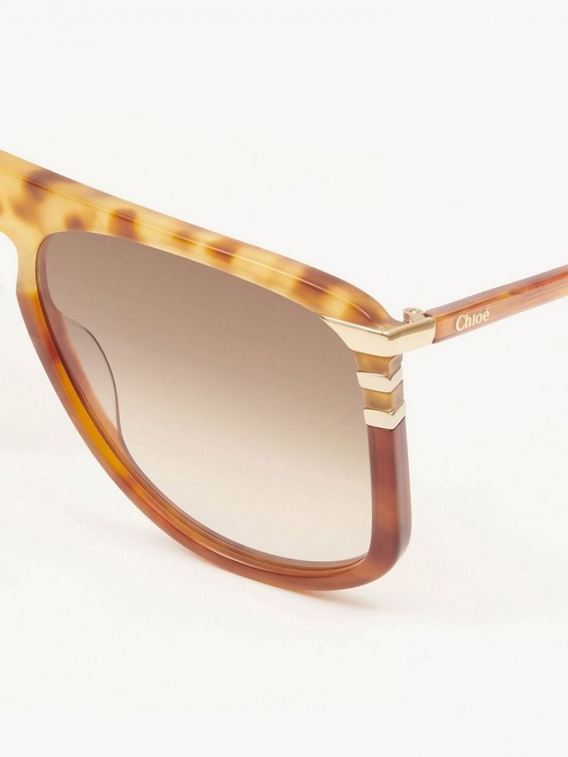 Chloe West Sonnenbrille Havana Patchwork | CHE-SR14564