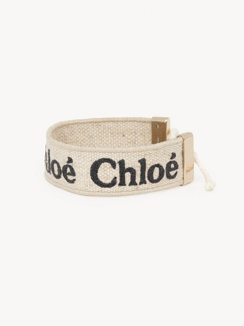 Chloe Woody Armbänder Beige Schwarz | CHE-SR14440