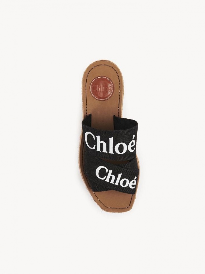 Chloe Woody Espadrilles Schwarz | CHE-SR14163