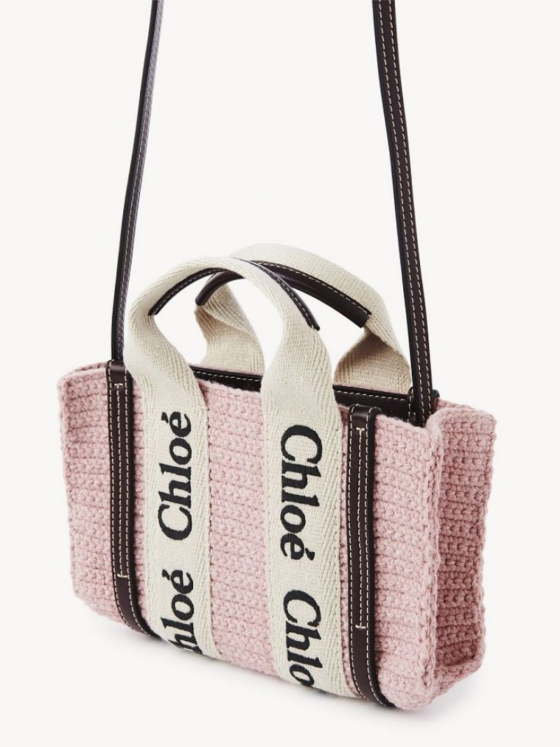 Chloe Woody Tote 2 Mini Taschen Rosa | CHE-SR13730