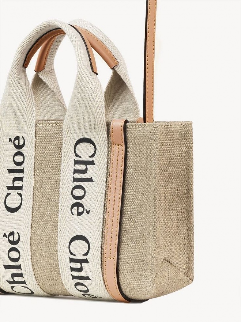 Chloe Woody Tote 3 Mini Taschen Weiß Beige | CHE-SR13720